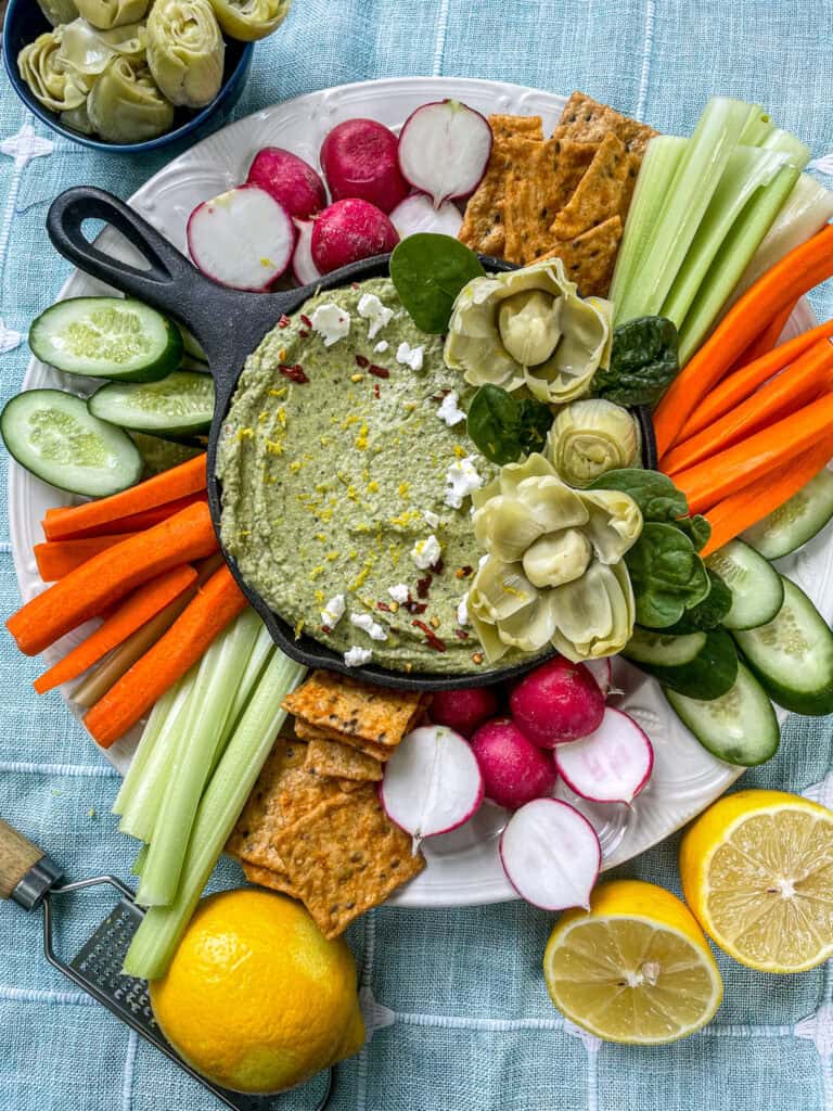 Spinach Artichoke Hummus Recipe