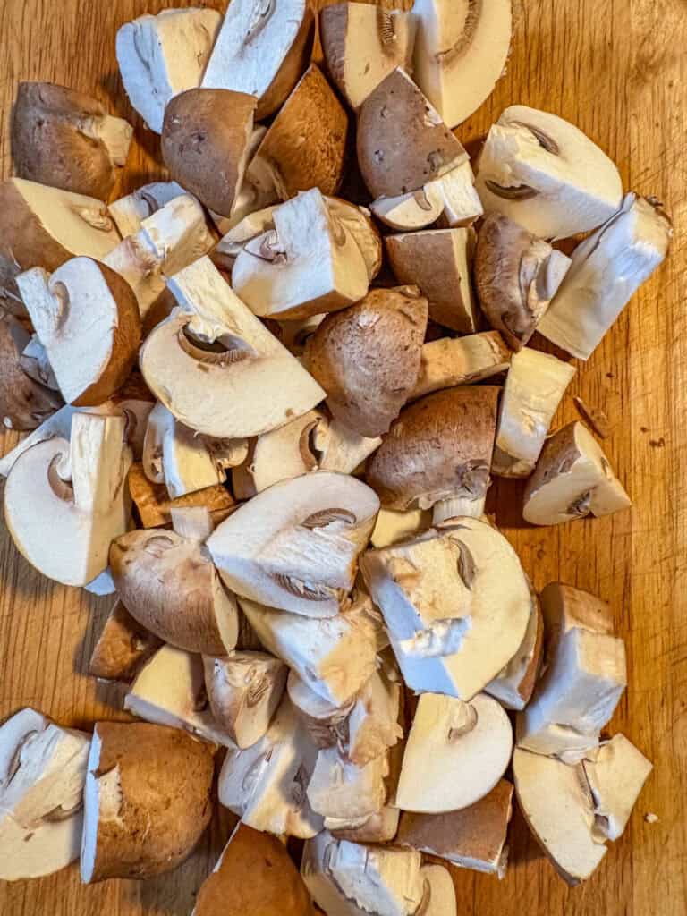 Quartered Mushrooms