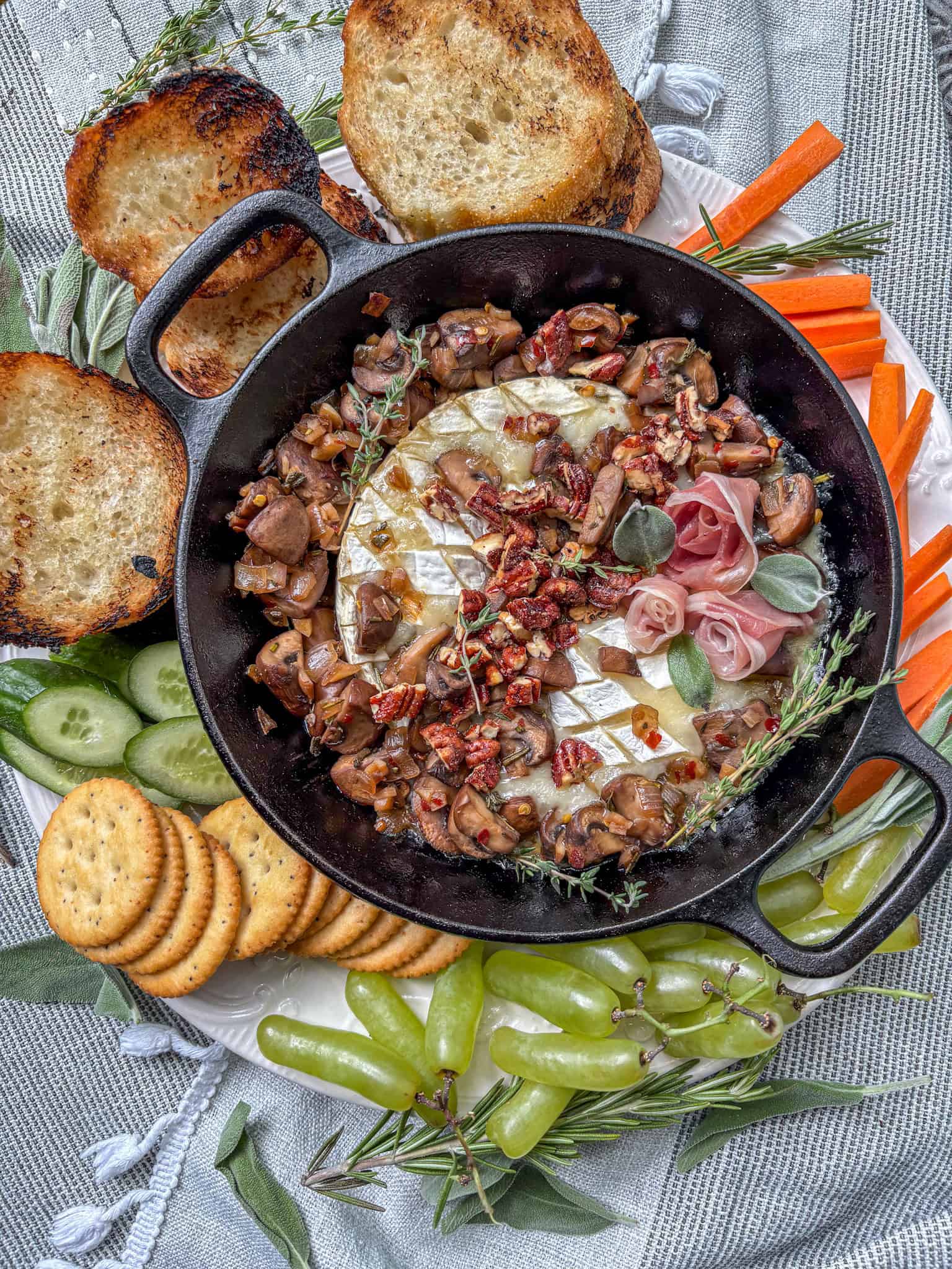 Baked Brie with Mushrooms